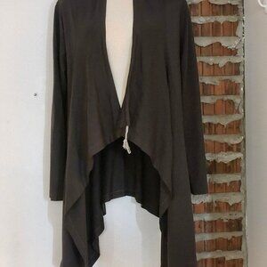 Bryn Walker draped open-front cardigan in Gray